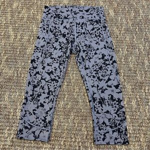Lululemon Womens All You Do Crop 19" Leggings Efflorescent Nebula Black Size 8